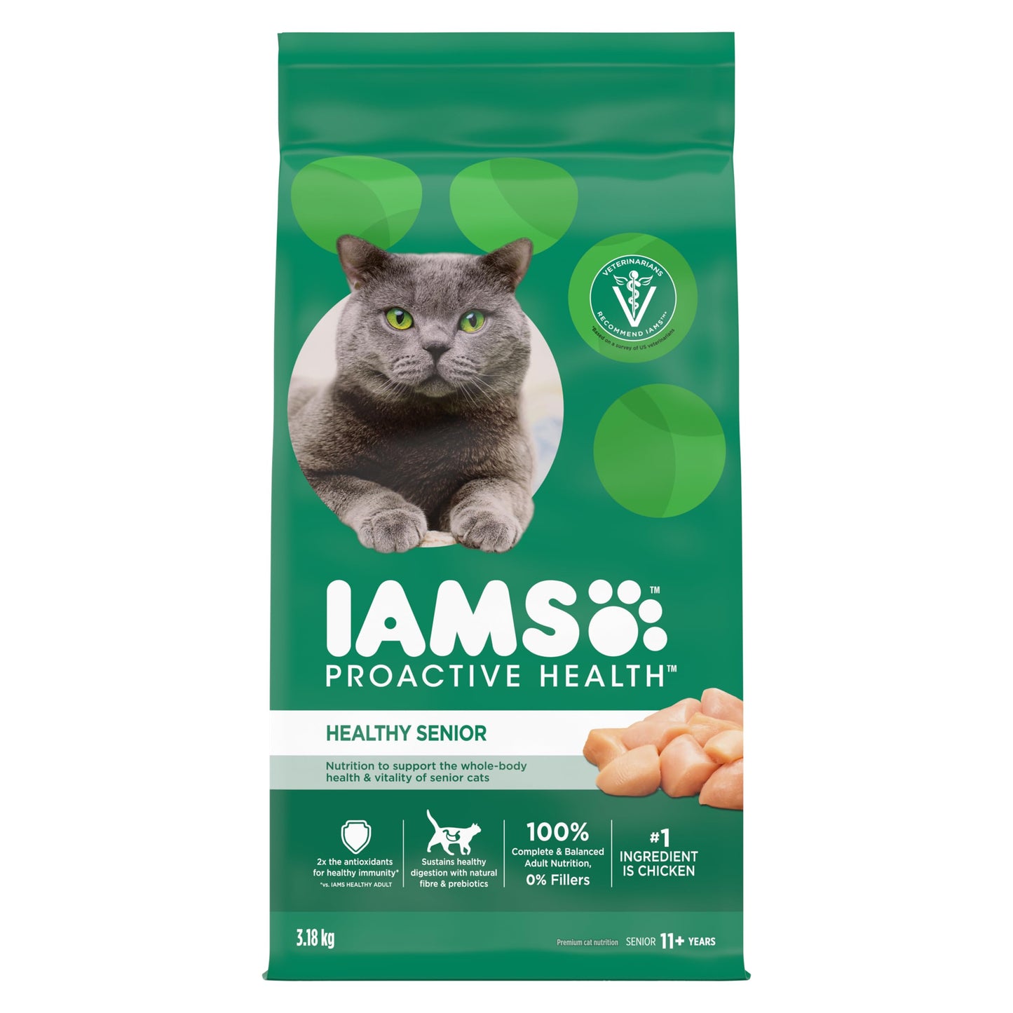IAMS Proactive Health Senior Dry Cat Food, Chicken Flavour, 3.18kg 🍁 All In One Marketplace Canada
