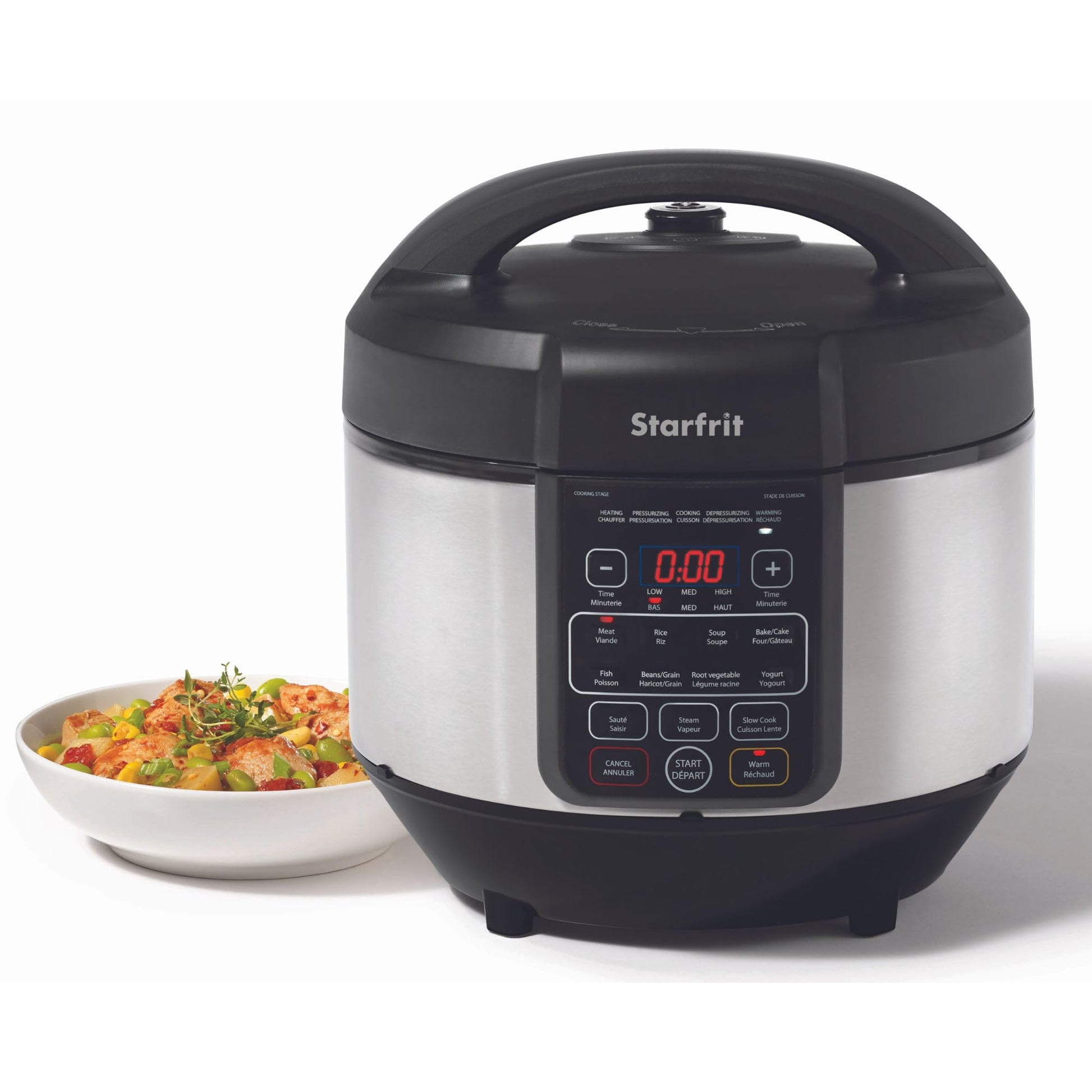 Starfrit Electric Pressure Cooker - 8L Capacity - Steam Tray, Measuring Cup & Spatula - 11 Preset Cooking Functions Starfrit