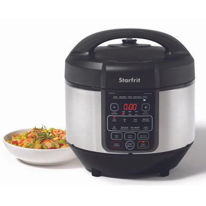 Starfrit Electric Pressure Cooker - 8L Capacity - Steam Tray, Measuring Cup & Spatula - 11 Preset Cooking Functions Starfrit