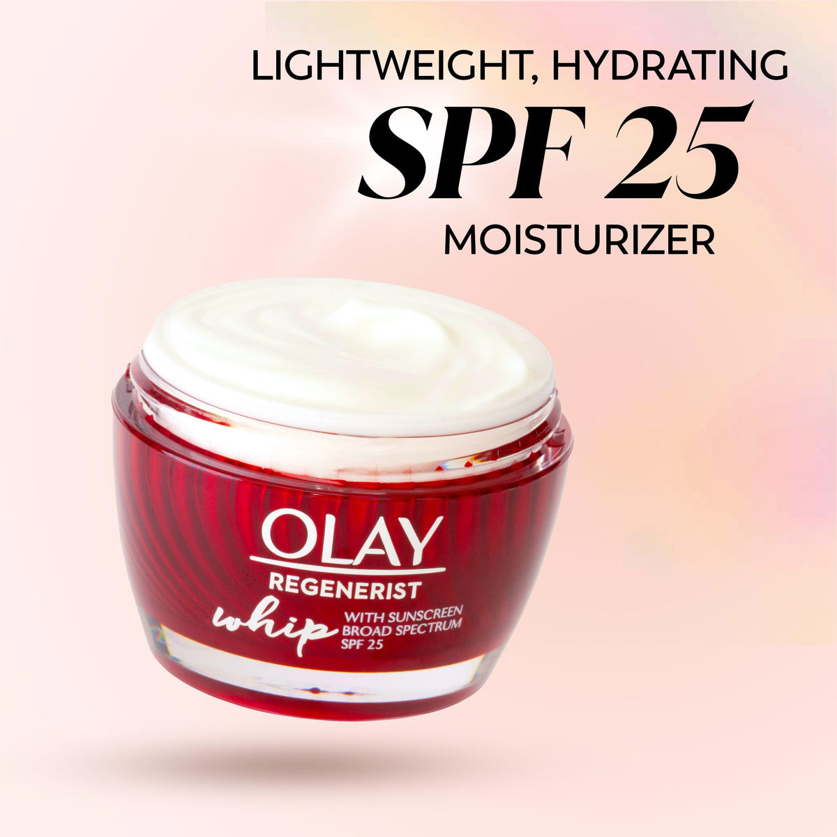 Olay Regenerist Whip Lightweight Anti-Aging Face Moisturizer, Vitamin B3, Niacinamide and Sunscreen SPF 25, 50 g