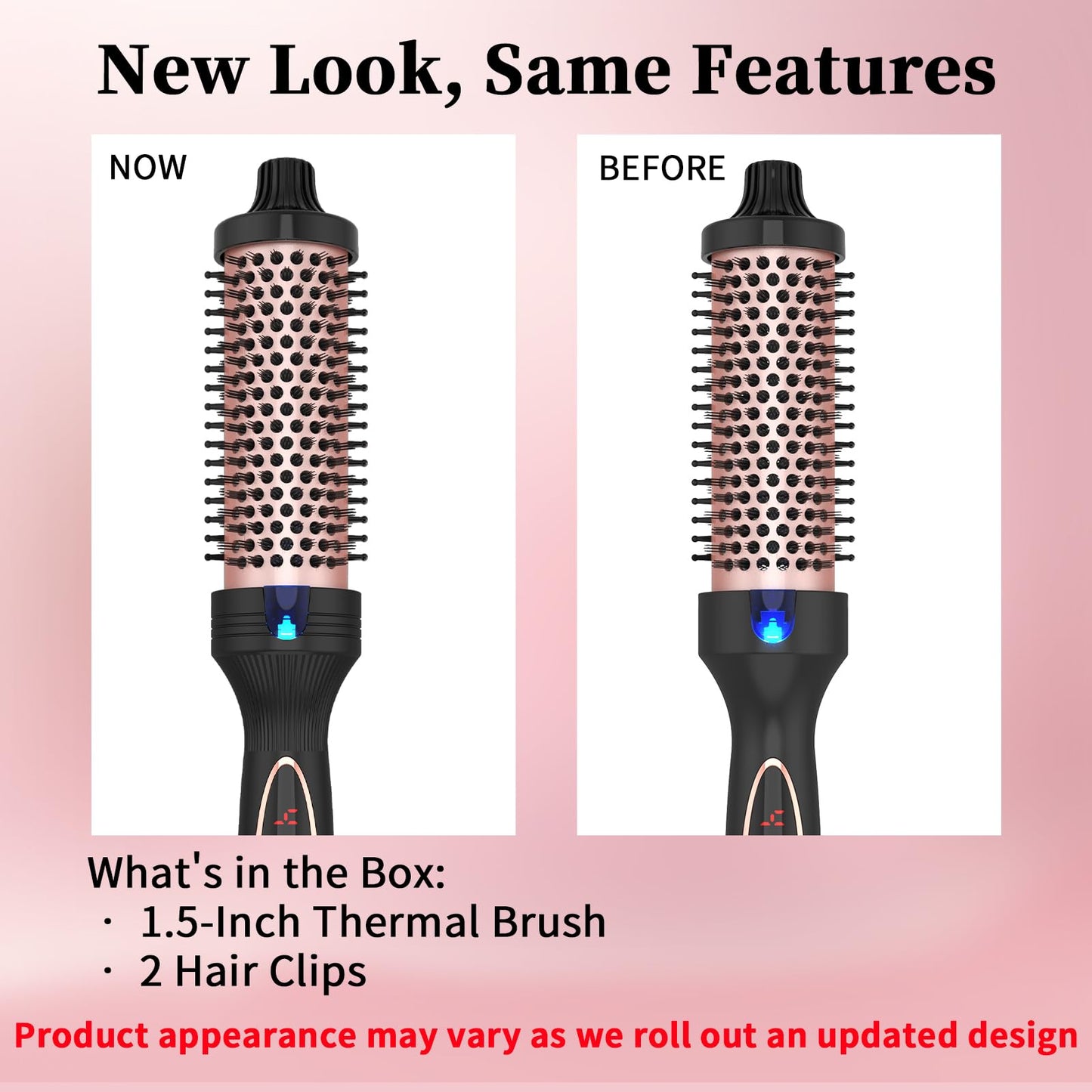 PHOEBE New Upgrade 1.5 Inch Thermal Brush Create Loose & Volume Curls Digital Display 9 Heat Settings Tourmaline Ionic Hair Curler 1 1/2 Inch Curling Iron Brush Dual Voltage for Traveling - Available at All In One Marketplace Canada