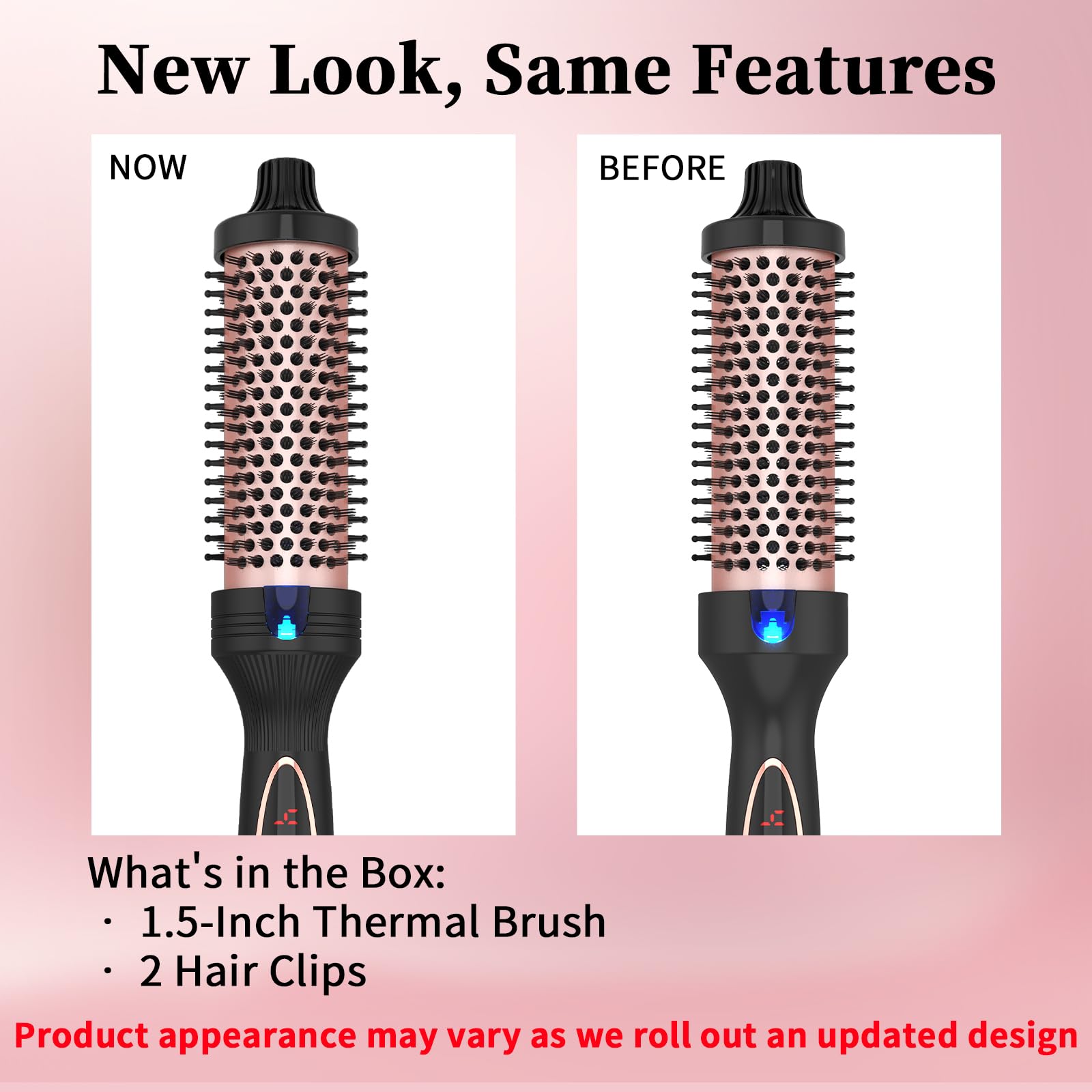 PHOEBE New Upgrade 1.5 Inch Thermal Brush Create Loose & Volume Curls Digital Display 9 Heat Settings Tourmaline Ionic Hair Curler 1 1/2 Inch Curling Iron Brush Dual Voltage for Traveling - Available at All In One Marketplace Canada