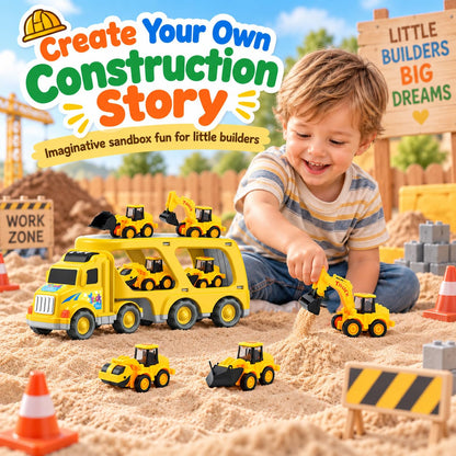 Veslier Construction Truck Toys for Boys Girls Age 3 4 5 6 Years Old，Carrier Transport Trucks for Kids 3+ Year Old，Christmas Birthday Gift Toddler Toys 🍁 All In One Marketplace Canada