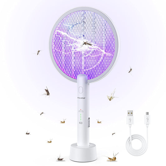 PALONE Bug Zapper Racket, Electric Bug Zapper, 4000V Electric Swatter 3 Layers Lamp, Indoor Zapper Without Waving Hands for Kitchen, Home, Garden and Outdoors