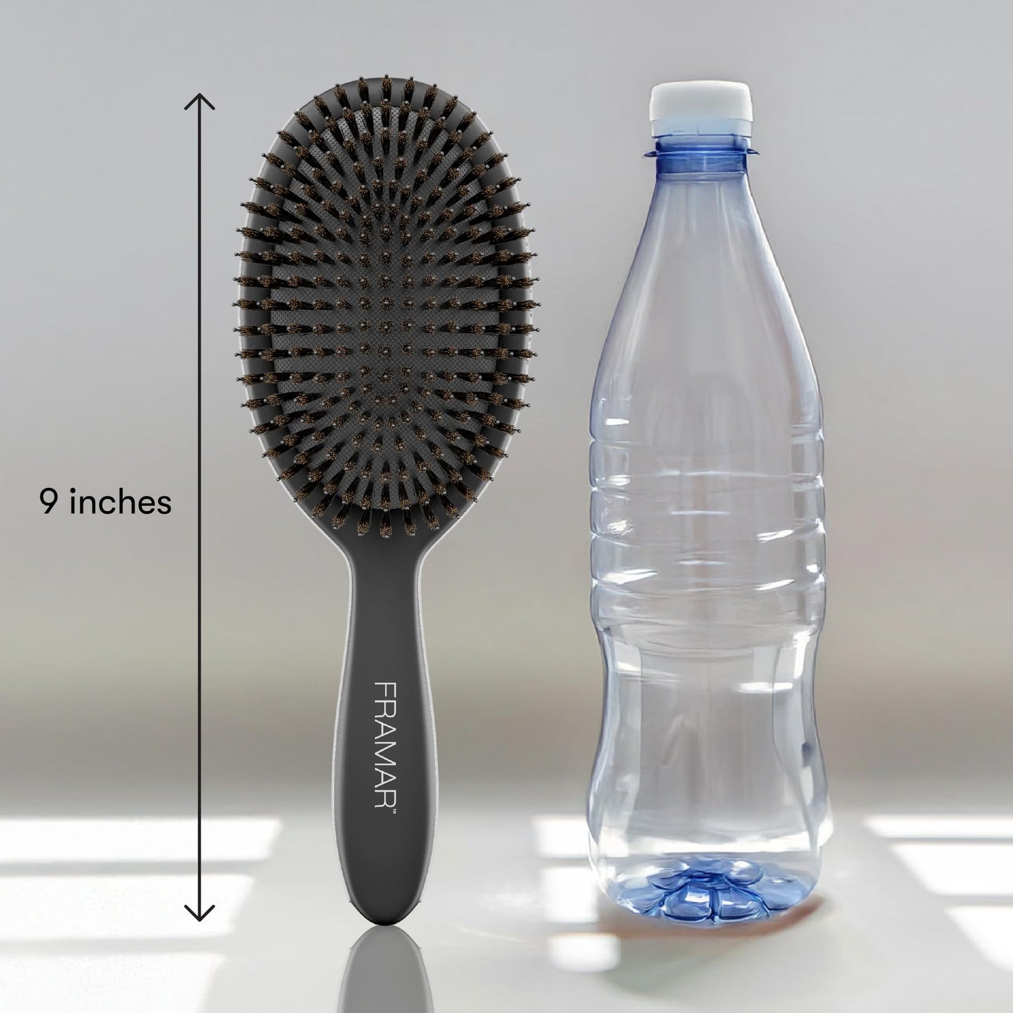 FRAMAR Black Boar Bristle Hair Brush - Natural Bristle Brush For Fine Hair, Boar Brush For Slicking Back Hair, Hair Brush For Women, Slick Back Hair Brush, Brosse a Cheveux, Brosse Poil De Sanglier
