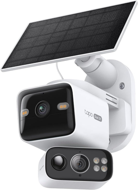 Tapo 2K Dual Lens 360° Pan/Tilt Security Battery Camera Wireless w/Solar Panel, 165° Wide View + 6mm Telephoto, Free Person/Vehicle Detection, SD/Cloud Storage, Works w/Alexa & Google (Tapo C645D KIT) 🍁 All In One Marketplace Canada