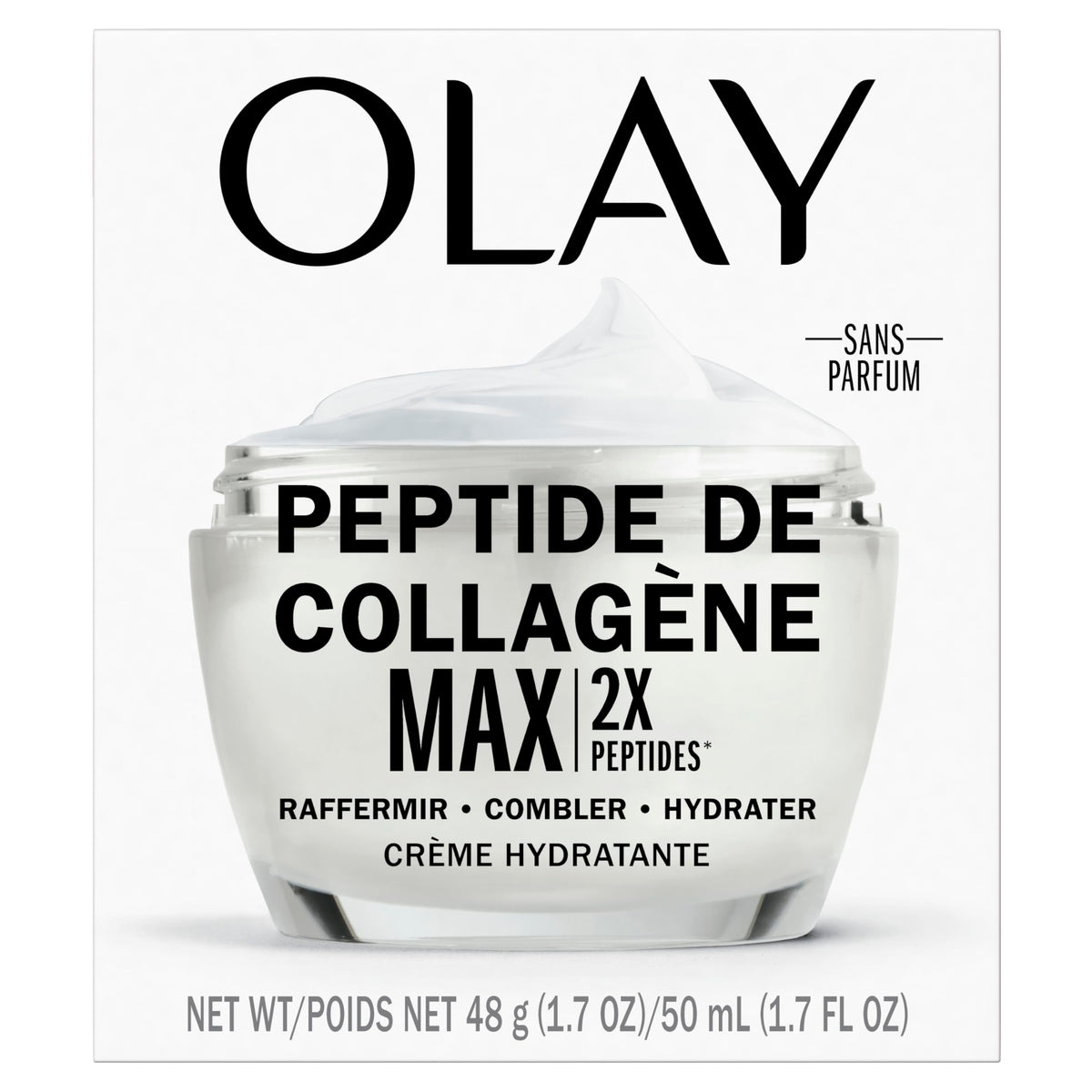 Olay Collagen Peptide Face Moisturizer, Firming Cream for Women, Fragrance-Free, Non-Greasy - Hydrating, Anti-Aging, Anti-Wrinkle, Smoothing of Fine Lines, Tightening Skin Care - Niacinamide, 50 mL