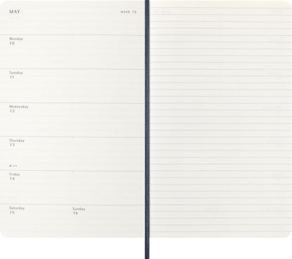 Moleskine Classic 18 Month 2026-2027 Weekly Planner, Soft Cover, Large (5" x 8.25"), Sapphire Blue, 208 pages