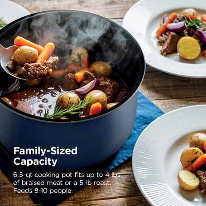 Ninja HyperHeat 6.5-Qt 9-in-1 Pressure Cooker with SimpliServe Pot, 1200-Watt Heating Element, HyperHeat Technology, Family-Sized Capacity, PFAS-Free Nonstick, PC201C (Canadian Version)