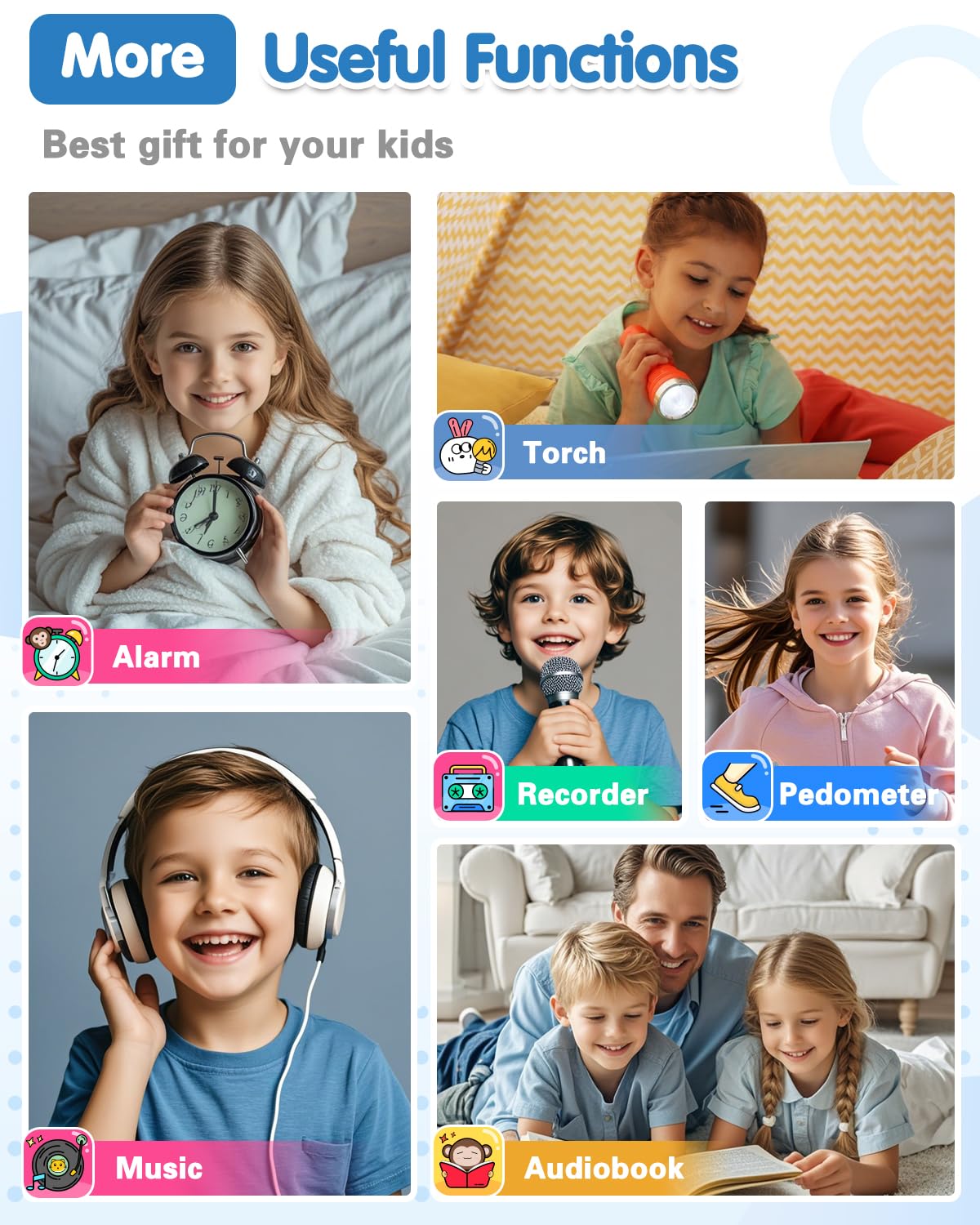 Waterproof Watch for Kids with 32 Games Dual Camera, Habit, Alarm, Pedometer, HD Touchscreen with Protector, Kids Watch Toys for Age 5-12 Christmas Birthday Gift Boys Girls(Blue) 🍁 All In One Marketplace Canada