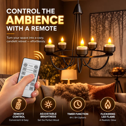 SoulBay Rechargeable Tea Lights with Remote, 12pcs Flameless Flickering LED Candles with Timer & Charging Cable, No Battery Needed, for Home Lantern Table Party Holiday Decorations 🍁 All In One Marketplace Canada