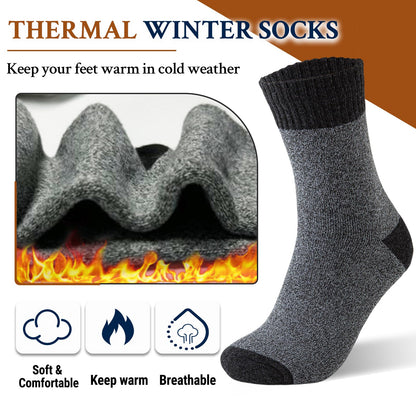 VoJoPi 5 Pairs Warm Wool Socks for Mens, Thermal Cushioned Sport Work Cozy Boot Winter Socks, One size 🍁 All In One Marketplace Canada