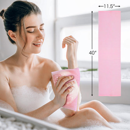 Yiclick Exfoliating Washcloth Towel, Exfoliating Body Scrubber, Back Scrubber Washer for Shower Bath, African Net Sponge Loofah Body Scrub Exfoliator, Exfoliating Cloth Brush Gloves (Blue+Yellow+Pink) - Available at All In One Marketplace Canada
