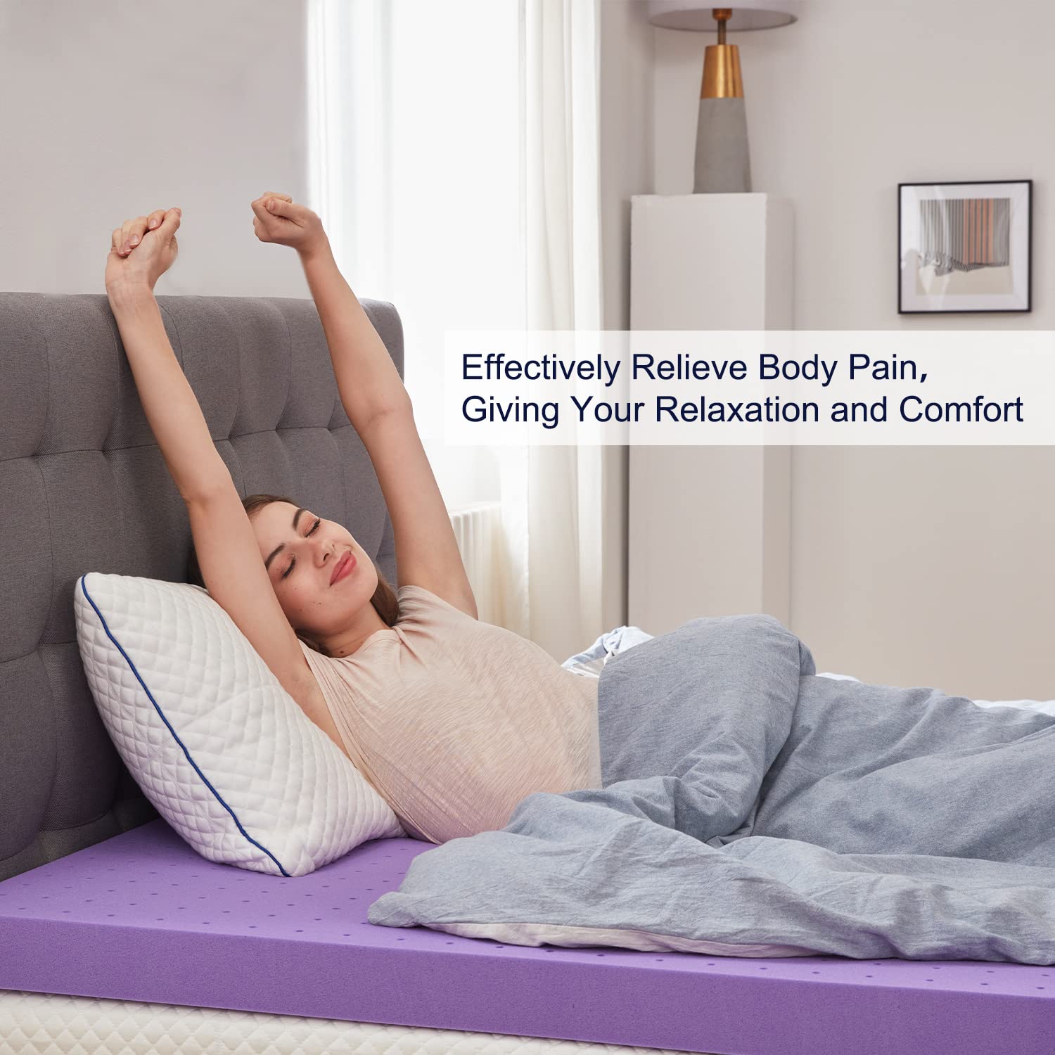 SINWEEK 2 Inch Twin Size Gel Memory Foam Mattress Topper