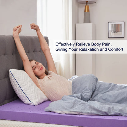 SINWEEK 2 Inch Twin Size Gel Memory Foam Mattress Topper