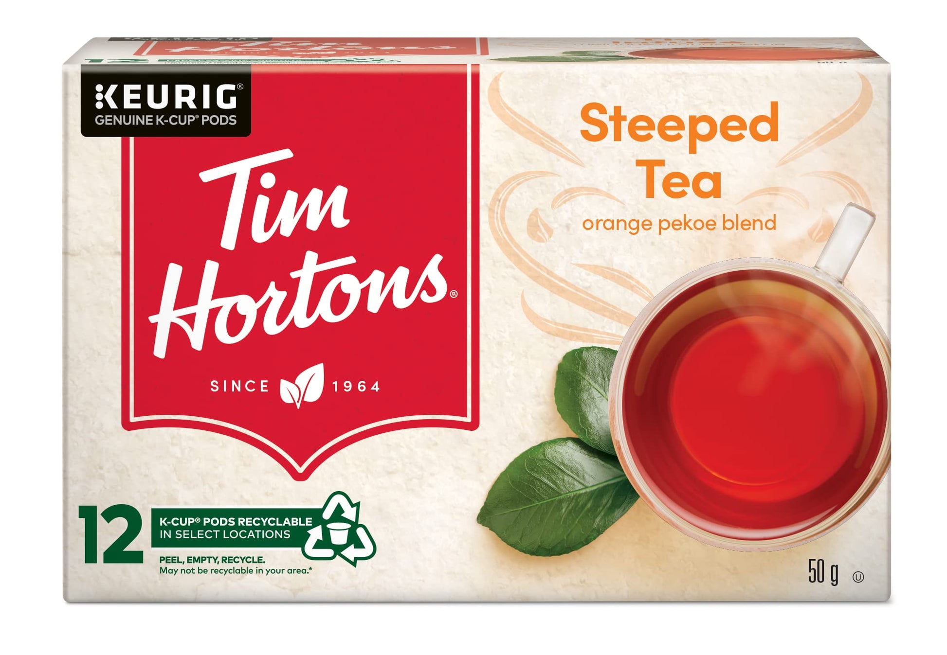 Tim Hortons Orange Pekoe Steeped Tea K-Cup Pods, 72 Pack
