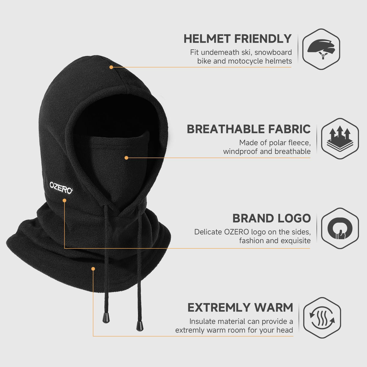OZERO Balaclava Winter Gift: Polar Fleece Hood Ski Mask for Men Women 🍁 All In One Marketplace Canada