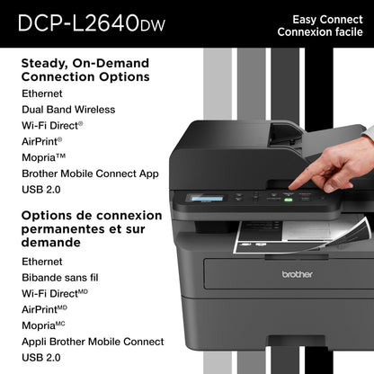 Brother DCP-L2640DW Business Monochrome Multifunction Laser Printer with 700 Prints in-Box