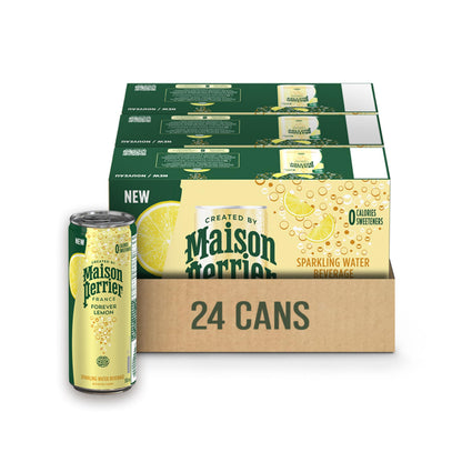 Maison Perrier Forever Lemon Sparkling Water – 24 Pack of 330ml Cans