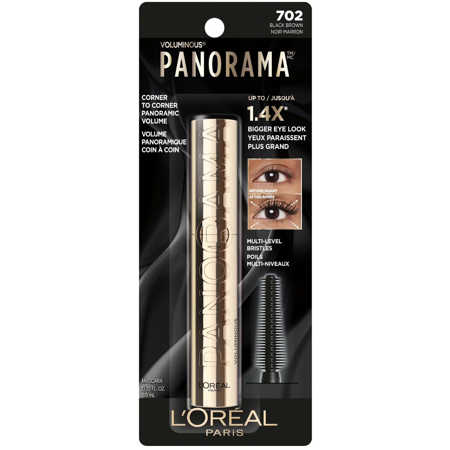 L’Oréal Paris Voluminous Panorama Mascara, Volumizing Mascara, Up to 1.4x Bigger-Looking Eyes, Black Brown, 9.9 mL 🍁 All In One Marketplace Canada