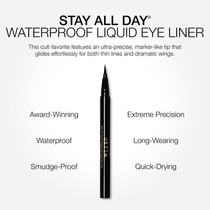 stila Stay All Day Waterproof Liquid Eye Liner, Original, Intense Black Stila