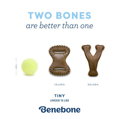 Benebone Puppy 2-Pack Dental Chew/Wishbone Dog Chew Toys, Real Bacon 🍁 All In One Marketplace Canada