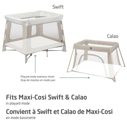 Maxi-Cosi Swift/Calao Playard Mode Fitted Sheets – 2-Pack, 100% Cotton, Soft and Breathable, Durable, Perfect Fit for Playard Mattress, Machine Washable, Baby Bedding Essentials Maxi-Cosi