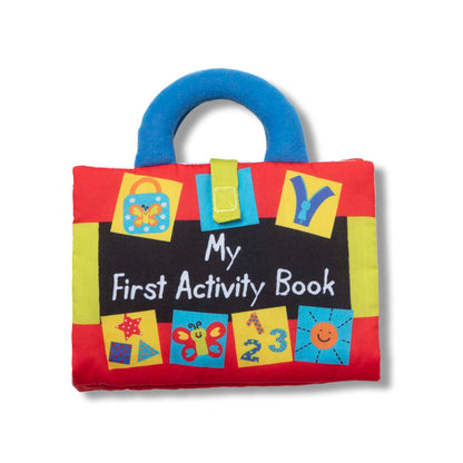 Melissa & Doug K’s Kids My First Activity Book, Soft Cloth Baby Book with Infant Toys—Puppets, Crinkles, Buttons, Buckles & Clock, Machine Washable Montessori Baby Toys for Kids 0–24 Months Melissa & Doug