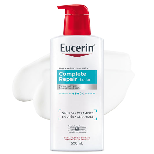 Eucerin Complete Repair Moisturizing Lotion with 5% Urea and Ceramides for Dry Skin, 500 mL