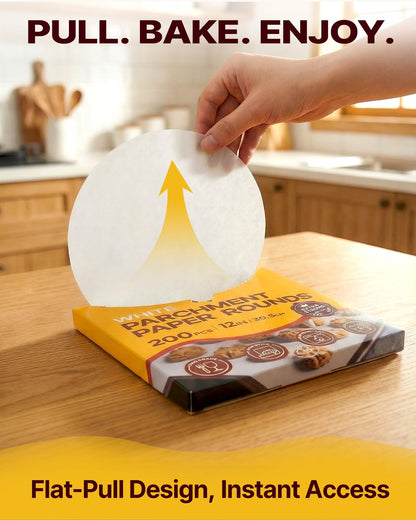 Katbite 12 Inch White Parchment Paper Rounds 200PCS, Non-Stick Heavy Duty 🍁 All In One Marketplace Canada