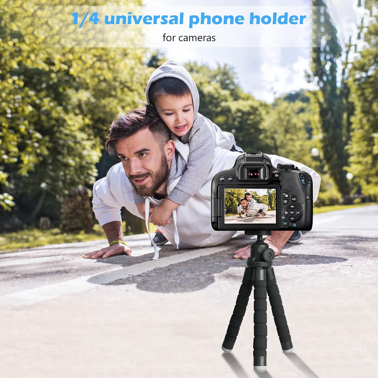 UBeesize Phone Tripod, Portable and Flexible Tripod with Wireless Remote and Universal Clip, Compatible with All Cell Phones/Cameras, Cell Phone Tripod Stand for Video Recording (Black)