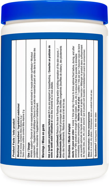 Nutricost Beta Alanine Powder (500 Grams) Unflavored - Pre-Workout Supplement, Non-GMO, Gluten-Free - Available at All In One Marketplace Canada