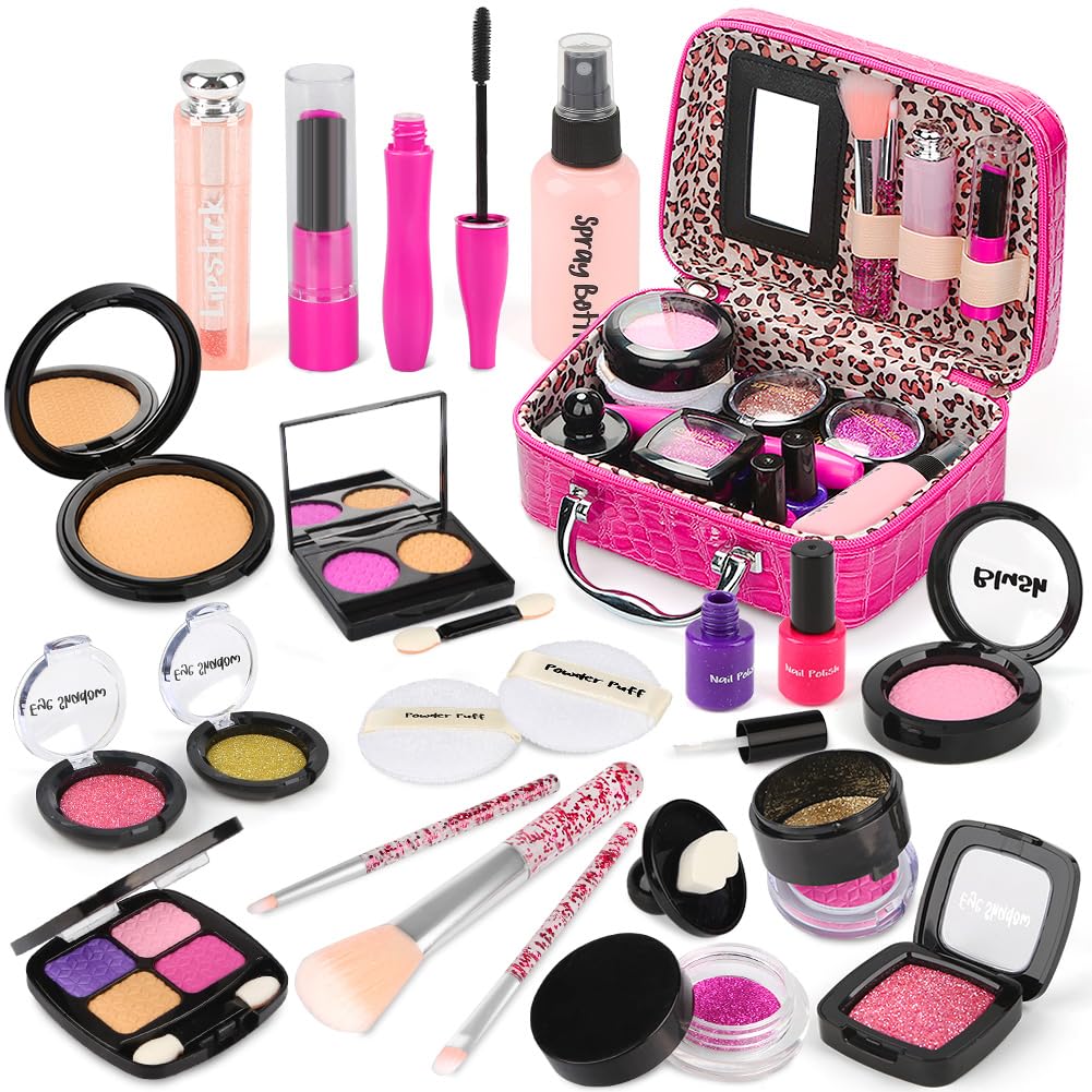 Sanlebi Pretend Makeup Kit for Toddlers Girl 3 4 5 6 7+ - Kids Pretend Play 🍁 All In One Marketplace Canada