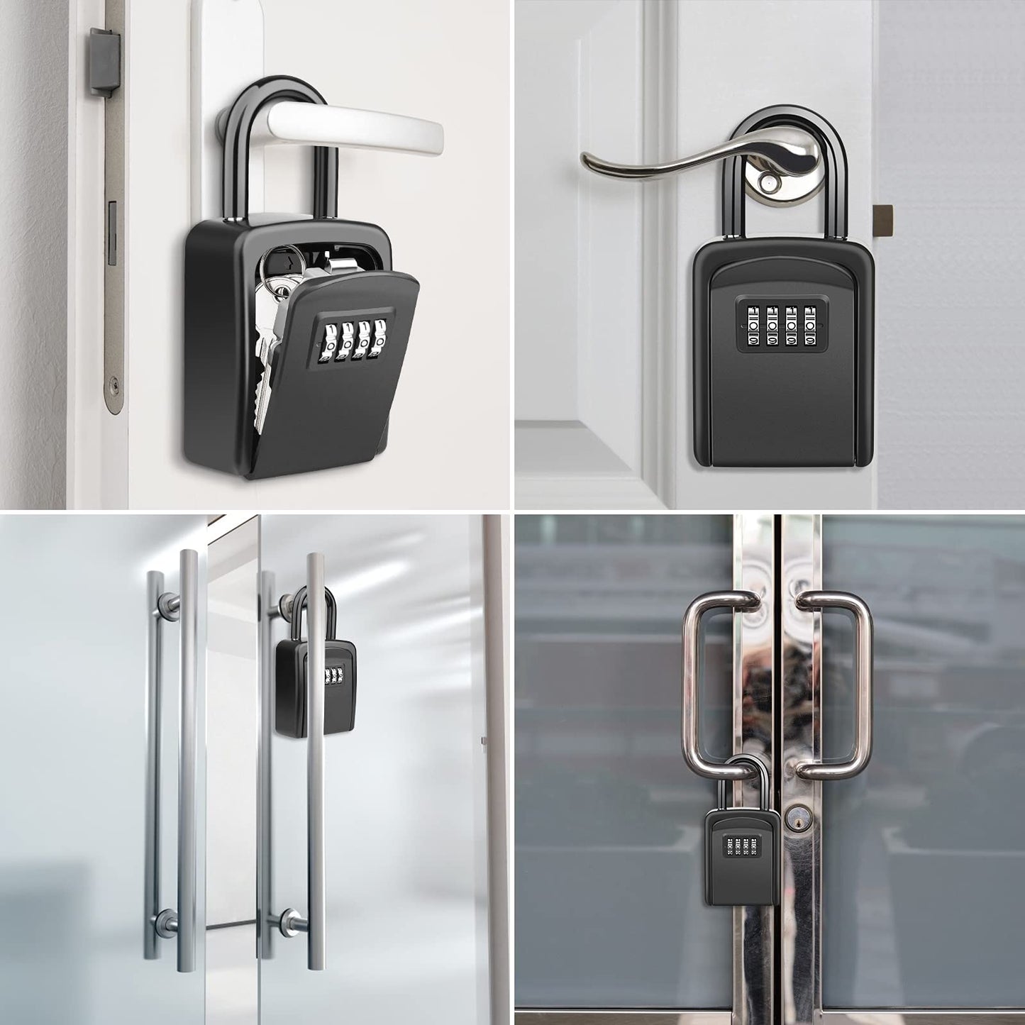 Key Lock Box, [No Installation Require] Diyife Portable Outdoor Lock Box for Keys with Removable Shackle, 5 Keys Capacity, Weatherproof 4-Digit Combination Key Safe for Home AirBnb Office