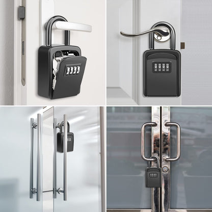 Key Lock Box, [No Installation Require] Diyife Portable Outdoor Lock Box for Keys with Removable Shackle, 5 Keys Capacity, Weatherproof 4-Digit Combination Key Safe for Home AirBnb Office