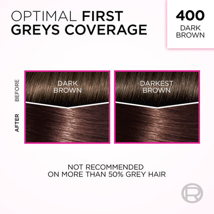 L'Oréal Paris Casting Crème Gloss Hair Dye, 400 Dark Brown, Semi permanent Hair Color with Hair Gloss, 1 Kit (Pack of 2) L'Oreal Paris