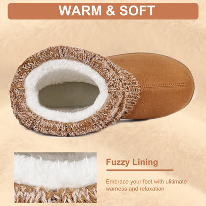 FamilyFairy Women's Bootie Slippers Warm Winter Boots Camel, 7-8 🍁 All In One Marketplace Canada