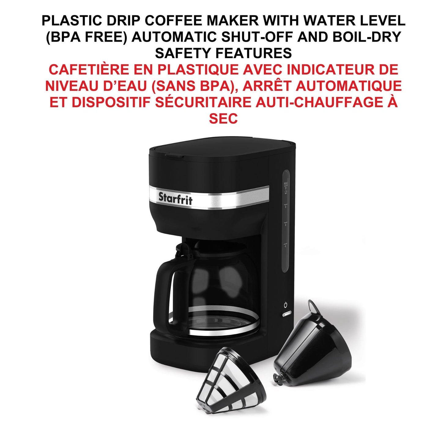 Starfrit 10-Cup Coffee Maker – Keep Warm Function – Reusable Filter Basket – Easy to clean – 900W – Black