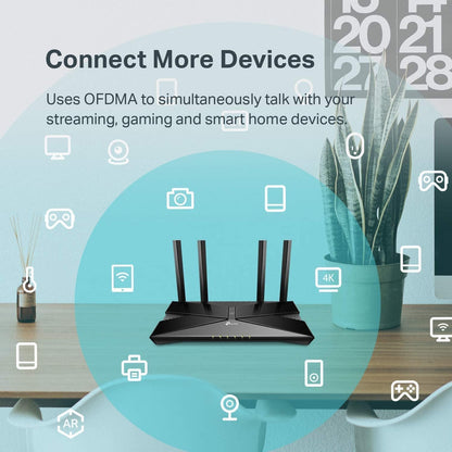 TP-Link AX1500 WiFi 6 Smart WiFi Router (Archer AX10) - Dual Band Gigabit Wireless Internet Router, 4 Gigabit LAN Ports, Beamforming, OFDMA, MU-MIMO, Parental Controls, Works with Alexa