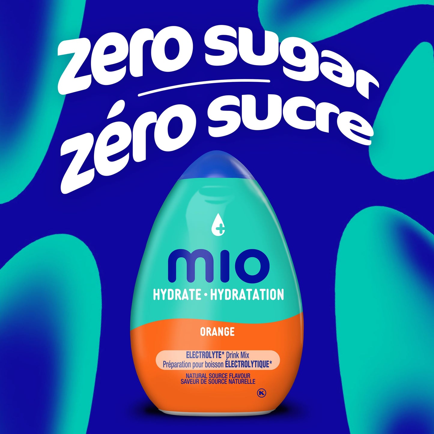 Mio Hydrate Orange Electrolyte Water Enhancer, 48 mL Bottle (12-Pack)