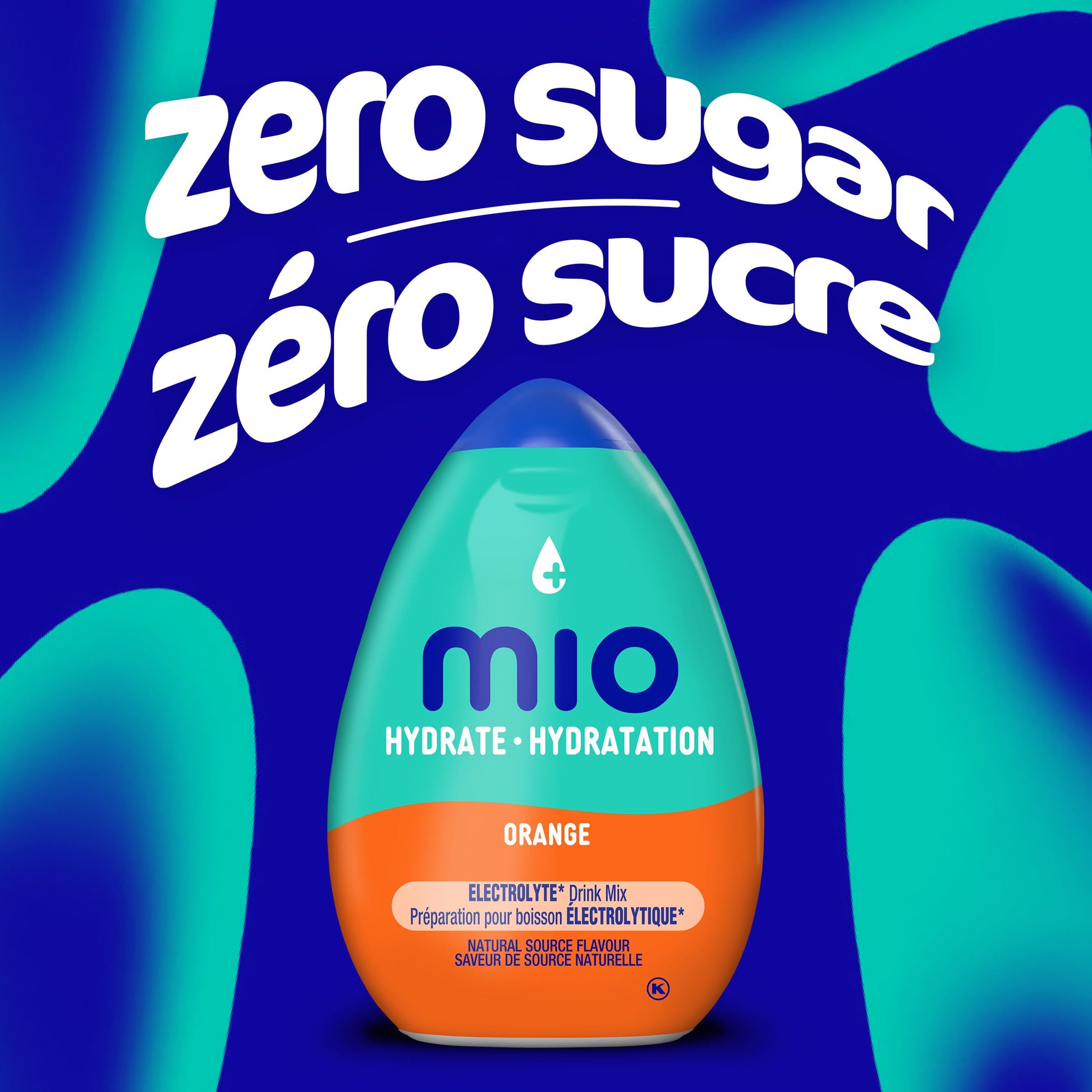 Mio Hydrate Orange Electrolyte Water Enhancer, 48 mL Bottle (12-Pack)
