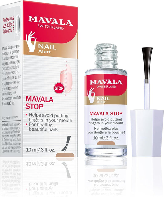Mavala Stop Nail Biting Polish, No more putting Fingers in your Mouth, for Adults and Children, Invisible, Safe, and Bitter, 100% Made in Switzerland, Natural Ingredients, Cruetly Free, Vegan, 10 ml - Available at All In One Marketplace Canada