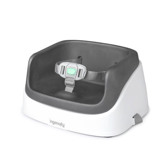 Ingenuity SmartClean Toddler Booster Seat for Kitchen Chair – Lightweight for on-the-go, Easy-Clean, 3-Point Harness Strap – Booster Seat for Dining Table, Slate - Available at All In One Marketplace Canada