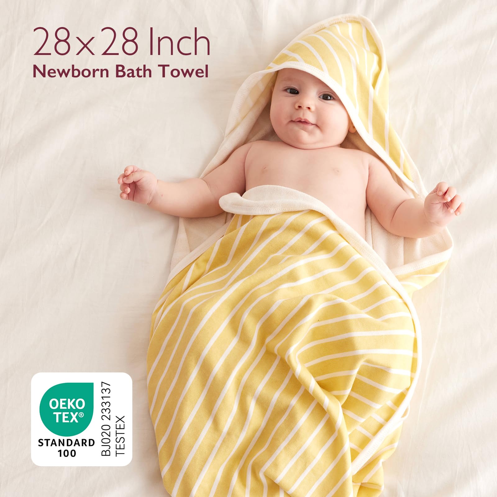 Momcozy Baby Towel with Hooded - Ultra Soft & Absorbent Large Bath Towel Set for Comfort & Gentle on Baby's Skin - Med Thick& Durable -Shower Gift & Bath Essential for Newborn, Infant, Toddler