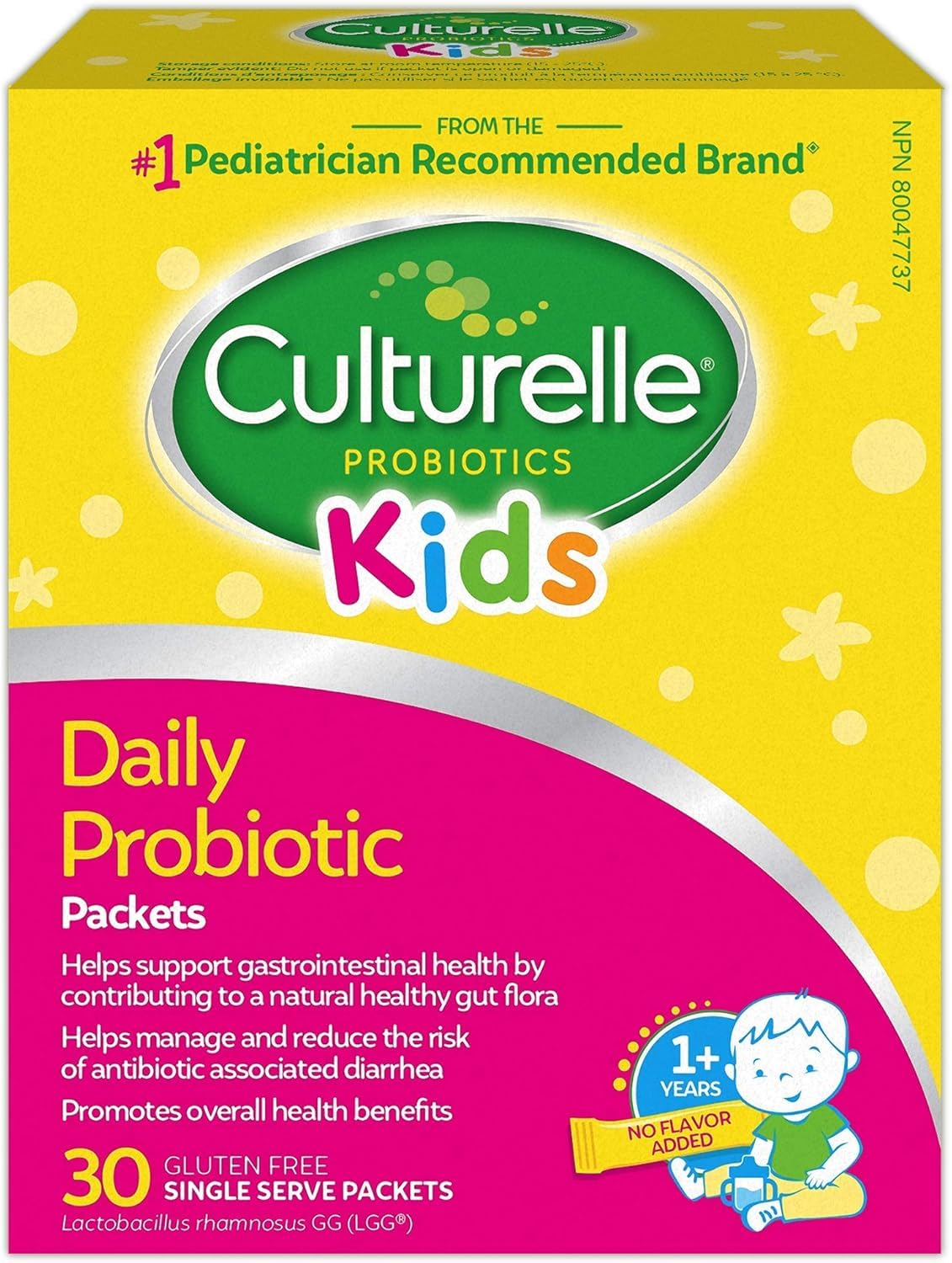 Culturelle Kids Daily Probiotic Packets for Kids | With 100% Naturally Sourced Lactobacillus GG Strain †††††† | Most Clinically Studied Probiotic | Pediatrician Recommended † | 30 Count Packets 🍁 All In One Marketplace Canada