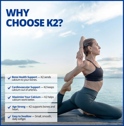CanPrev K2 120mcg with Organic Coconut Oil, 120 Softgels 120-Day Supply, Pure MK-7 for Enhanced Absorption, Support for Stronger Bones and Healthy Teeth - Available at All In One Marketplace Canada