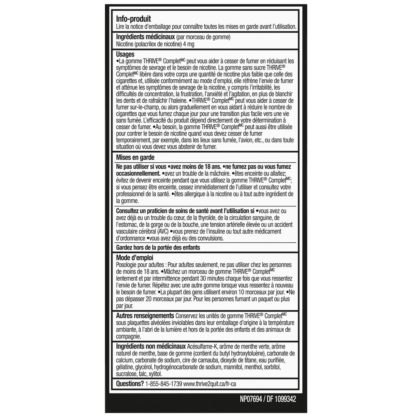 Thrive Complete Nicotine Replacement Gum, 4mg Extra Strength, Spearmint, 96 Count Thrive