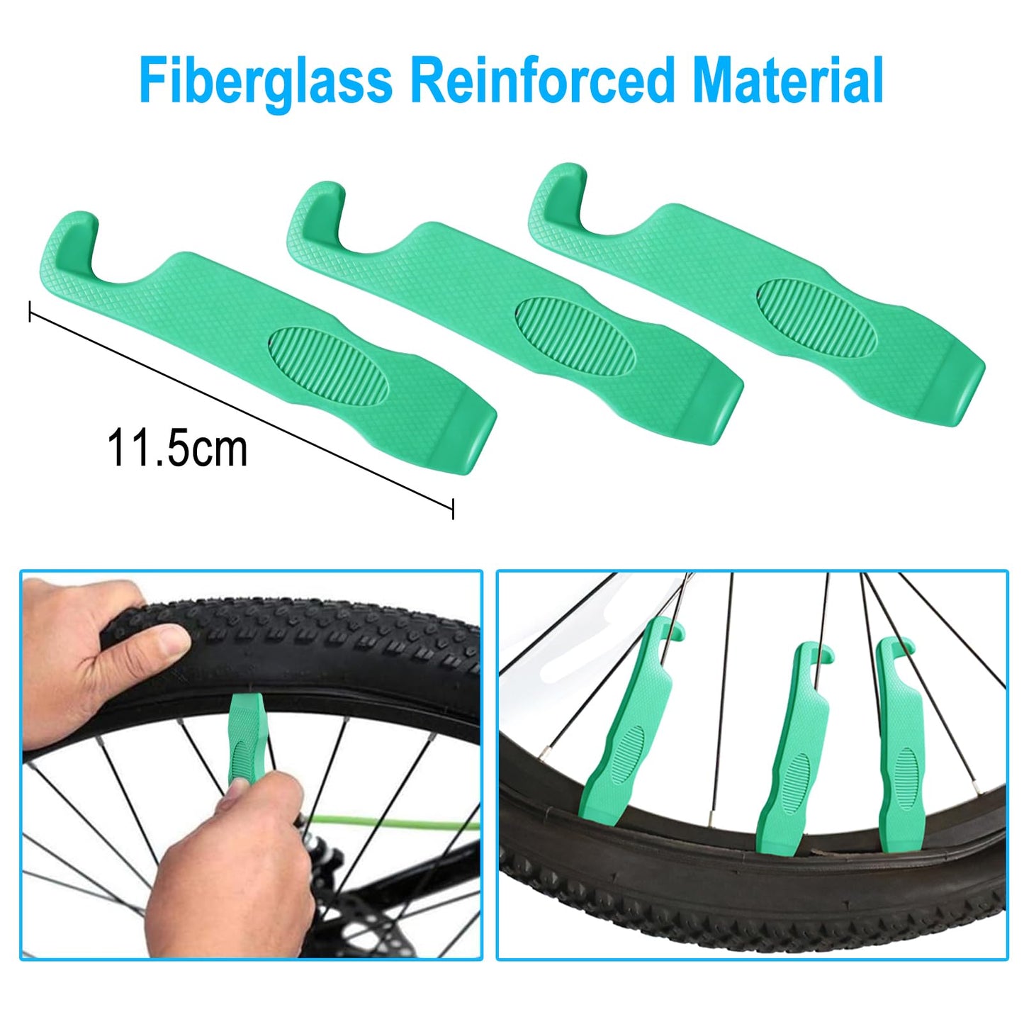 CHUMXINY Bike Repair Kit, 16-in-1 Tool, 120Psi Mini Bicycle Pump, Bicycle Tire Patch Kit, Blue Aluminum Alloy, for Mountain & Road Bikes - Available at All In One Marketplace Canada
