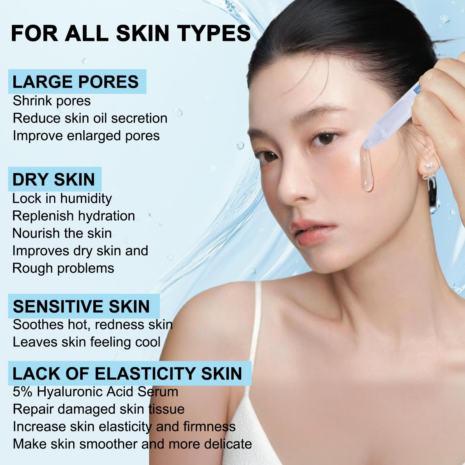 5% Hyaluronic Acid Serum Ultra Moisturizing & Elastic Skin - Wake Nature Perfection Hyaluronic Acid - Anti-Aging Serum for Face Single-Use Vials Skincare - Repair Sensitive Skin (1.5 ml)*30 - Available at All In One Marketplace Canada