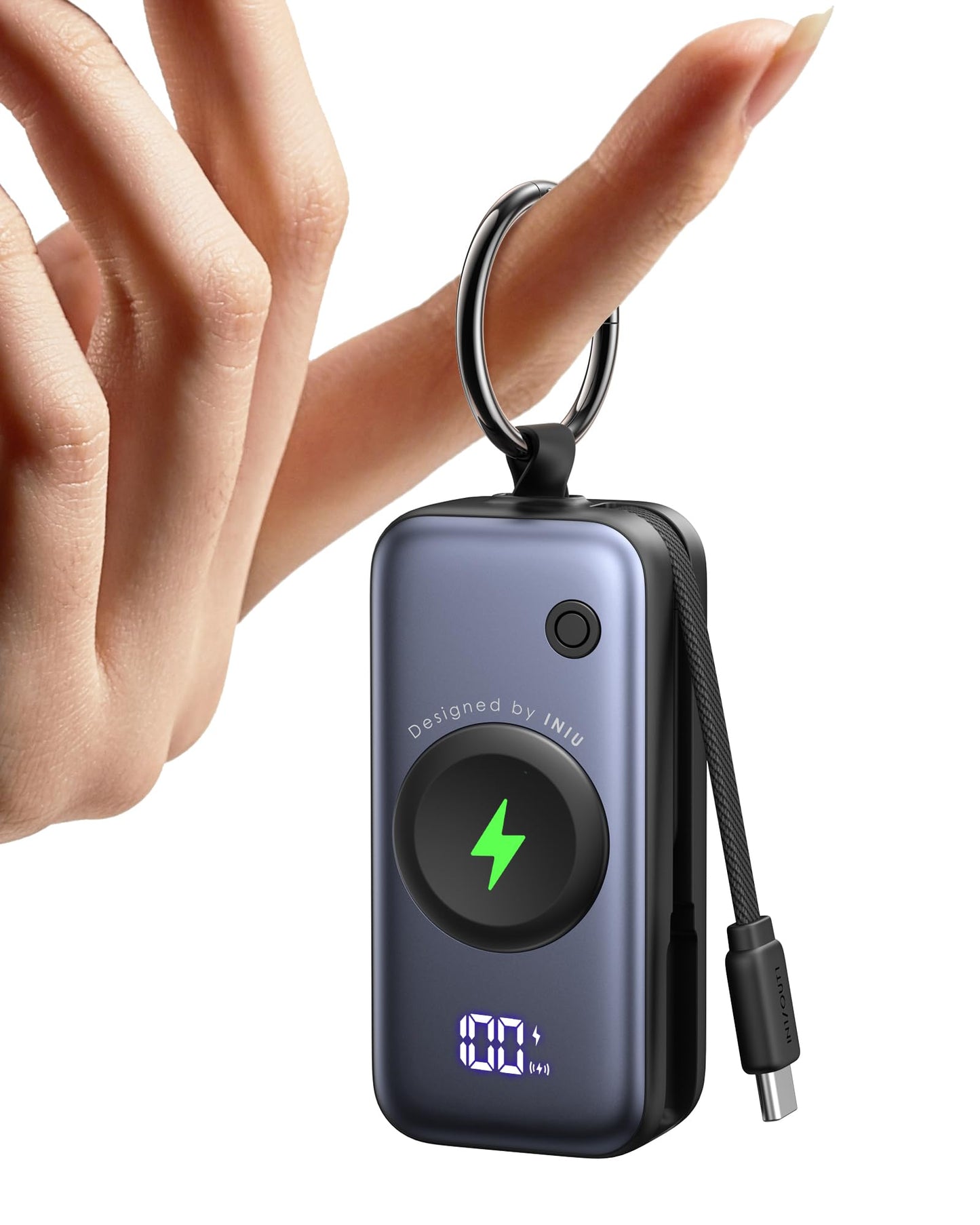 INIU Mini Portable Charger for Apple Watch, Power Bank with Built-in USB C Cable, 5000mAh 20W PD Fast Charging smart Watch Charging Dock for Apple Watch Ultra 11 10 9 8 SE, iPhone Air 17 16 15 Air - Available at All In One Marketplace Canada
